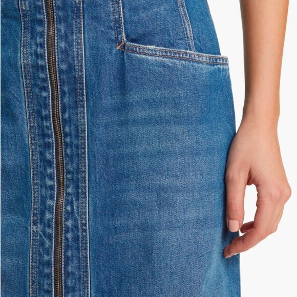 Exposed Zip Nonstretch Denim Pencil Skirt Closed Denim - Picture 10 of 15